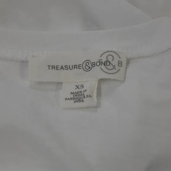 Treasure & Bond Women's Top Size XS Extra Small White Pullover Casual Blouse - Picture 3 of 6
